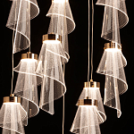 Люстра каскадная с 10-ю прозрачными плафонами Wave Line варинант исполнения - 5 | Loft Concept в Волгограде