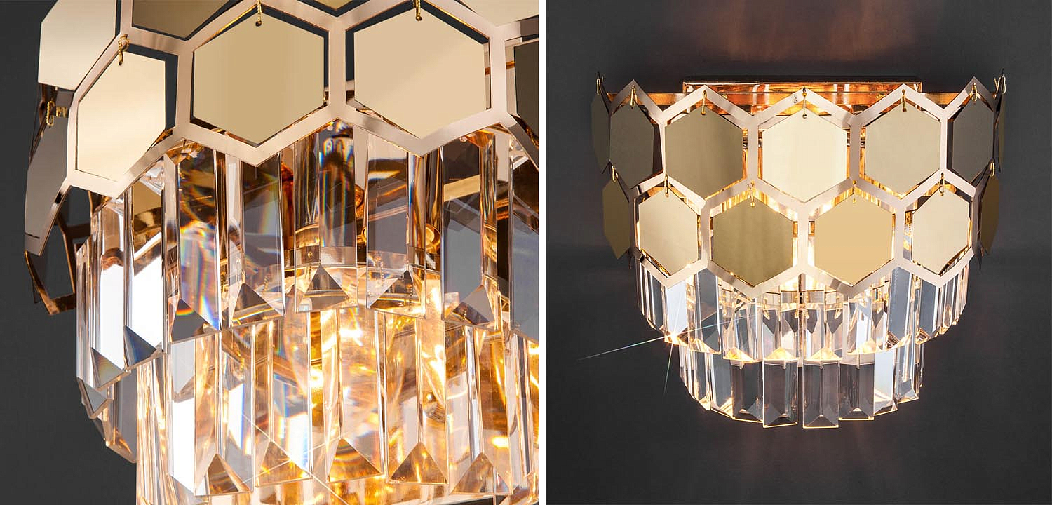 Бра Hanging Hexagon Moira Sconce gold Бра Hanging Hexagon Moira Sconce gold - Loft-Concept в Волгограде