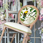 Стул бежевый из натурального бука с изображением птиц и цветов Blooming Birds варинант исполнения - 3 | Loft Concept в Волгограде