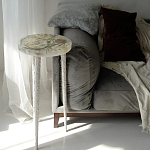 Круглый журнальный столик со столешницей из эпоксидной смолы Epoxy Resin Flowers Coffee Table варинант исполнения - 3 | Loft Concept в Волгограде