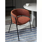 Стул полукруглый мягкий с буклированной обивкой Chair with Boucle Upholstery варинант исполнения - 2 | Loft Concept в Волгограде