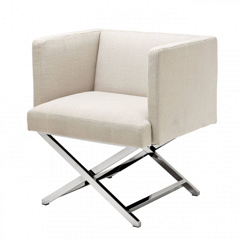 Кресло Eichholtz Chair Dawson Natural Молочный Нержавеющая сталь Кресло Eichholtz Chair Dawson Natural Молочный Нержавеющая сталь в Волгограде | Loft Concept