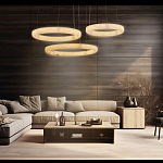 Люстра с 3-мя кольцами из натурального камня Minerals of Light варинант исполнения - 3 | Loft Concept в Волгограде