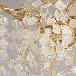 Люстра подвесная золотого цвета с декоративными ветвями и прозрачными рельефными подвесками FAIRYTREE Light варинант исполнения - 4 | Loft Concept в Волгограде