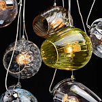 Люстра каскадная с 9-ю разноцветными стеклянными плафонами Kaleido варинант исполнения - 13 | Loft Concept в Волгограде