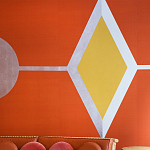 Обои ручная роспись Chez Nina by India Mahdavi Lantana colourway on Arancio dyed silk варинант исполнения - 3 | Loft Concept в Волгограде