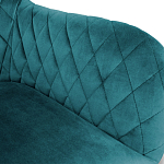 Барный стул со спинкой и подлокотниками на 4-х деревянных ножках Douglas Rhombus Бирюзовый Велюр варинант исполнения - 2 | Loft Concept в Волгограде