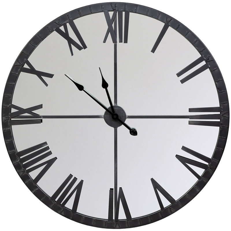 Часы настенные зеркальные с чёрным металлическим циферблатом Mirror Tower Clock Черный Зеркало Часы настенные зеркальные с чёрным металлическим циферблатом Mirror Tower Clock Черный Зеркало в Волгограде | Loft Concept