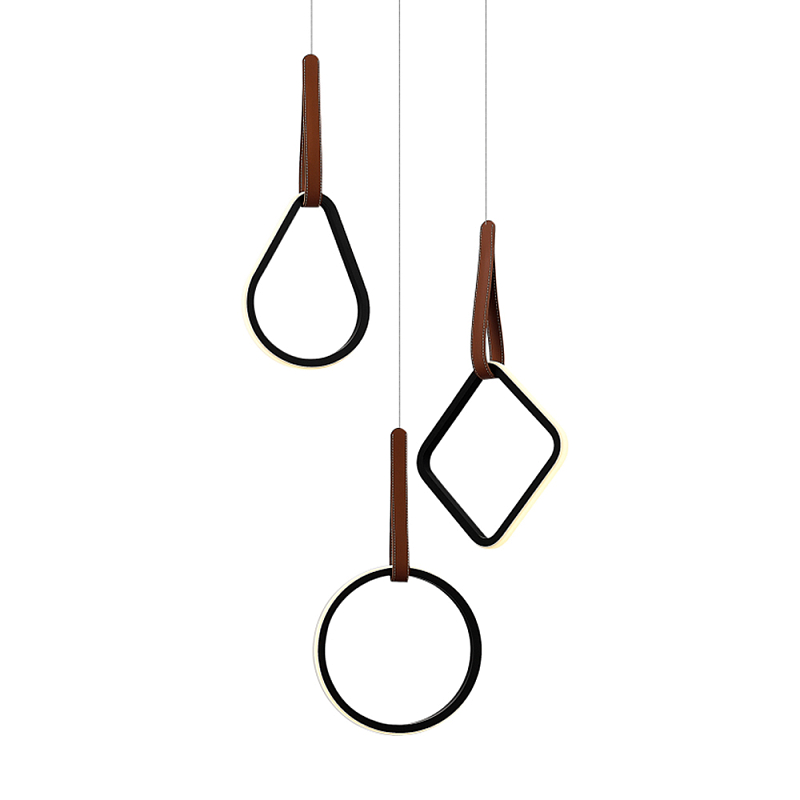 Подвесной светильник с геометрическими источниками света Geometric Architecture of Light Черный Терракотовый в Волгограде | Loft Concept 