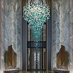 Люстра зеленая каскадная Green Light CascadeDroplet Chandelier варинант исполнения - 1 | Loft Concept в Волгограде