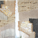 Триптих Геометрический гобелен бежевый Figurative Beige Wall Hangings варинант исполнения - 1 | Loft Concept в Волгограде