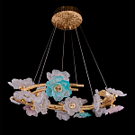 Люстра круглая на золотом каркасе с цветочным декором Miscellaneous herbs варинант исполнения - 1 | Loft Concept в Волгограде