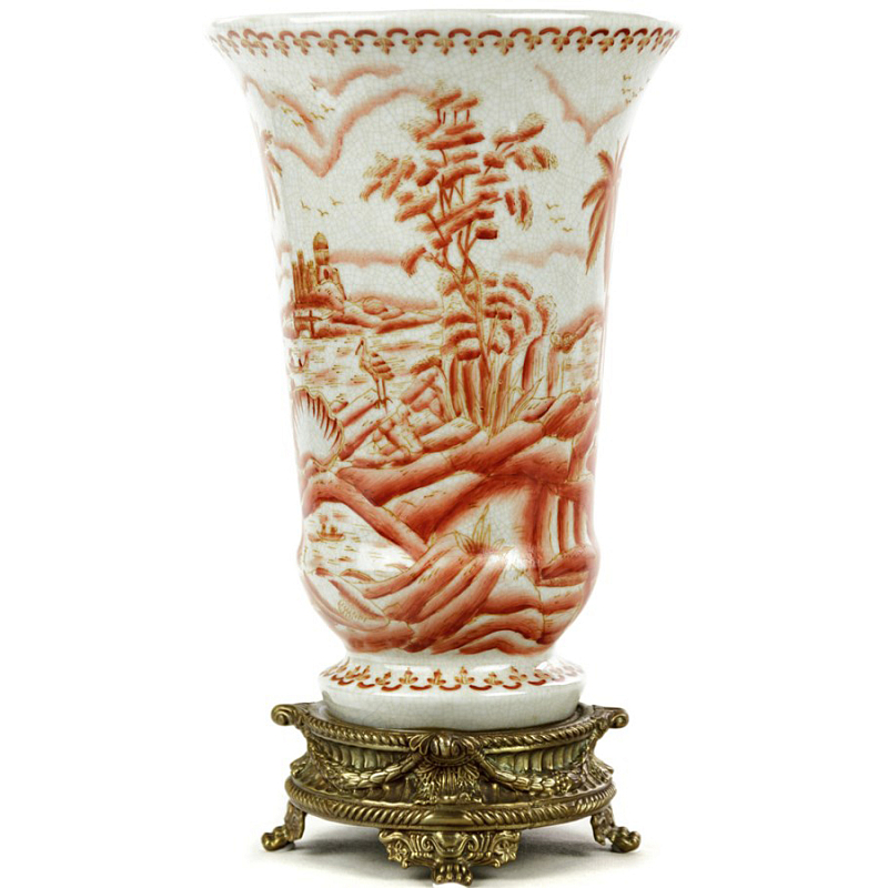 Фарфоровая ваза Seascape Chinoiserie Белый Бронза Коралловый Фарфоровая ваза Seascape Chinoiserie Белый Бронза Коралловый в Волгограде | Loft Concept