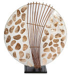 Настольная лампа из перламутра и дерева на подставке Indonesian Shell варинант исполнения - 3 | Loft Concept в Волгограде