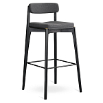 Барный стул из массива ясеня с обивкой из рогожки Elegant Ash Shape варинант исполнения - 2 | Loft Concept в Волгограде