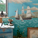 Обои ручная роспись Nantucket Crossing Brandt colourway on scenic paper варинант исполнения - 2 | Loft Concept в Волгограде