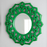 Зеркало круглое в ажурной зеленой раме Green Floral Pattern варинант исполнения - 2 | Loft Concept в Волгограде