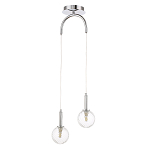 Подвесной светильник с 2-мя рельефными прозрачными плафонами из стекла и основанием цвета Хром Perforated Glass Bubbles варинант исполнения - 1 | Loft Concept в Волгограде