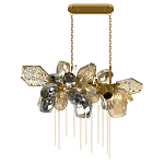 Люстра подвесная с 22-мя гранёными стеклянными плафонами с вертикальными подвесками Gilded Mirage  варинант исполнения - 2 | Loft Concept в Волгограде