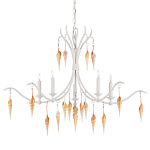 Люстра белая фактурная с подвесками из ракушек Study of Grace варинант исполнения - 3 | Loft Concept в Волгограде