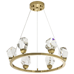 Подвесная круглая люстра с хрустальными плафонами Esme Crystal Brass Ring Chandelier варинант исполнения - 2 | Loft Concept в Волгограде