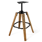 Барный стул со спинкой и подлокотниками на 4-х деревянных ножках Douglas Rhombus Коричневый Велюр варинант исполнения - 5 | Loft Concept в Волгограде