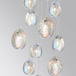 Люстра каскадная с 11-ю круглыми плафонами из рельефного стекла Disc Light варинант исполнения - 3 | Loft Concept в Волгограде