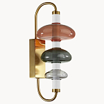 Бра с плафоном из разноцветного стекла Glass Peonies варинант исполнения - 2 | Loft Concept в Волгограде