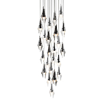 Люстра каскадная с 24-мя рельефными прозрачными плафонами в форме лепестков Glass Pod  варинант исполнения - 1 | Loft Concept в Волгограде
