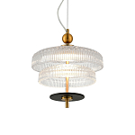 Подвесной светильник многослойный из рифленого прозрачного стекла Academy of Light варинант исполнения - 2 | Loft Concept в Волгограде