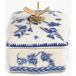 Фарфоровая шкатулка с бронзовой стрекозой Blue and White варинант исполнения - 5 | Loft Concept в Волгограде