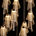 Люстра каскадная с 10-ю прозрачными плафонами Wave Line варинант исполнения - 7 | Loft Concept в Волгограде