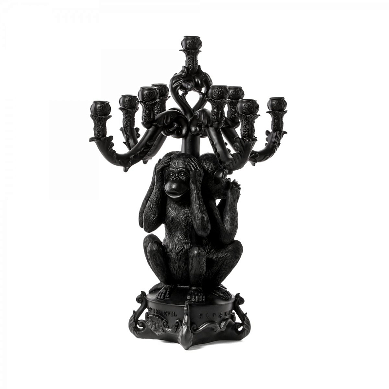 Подсвечник Seletti Giant Burlesque 3 Monkeys Black Черный Подсвечник Seletti Giant Burlesque 3 Monkeys Black Черный в Волгограде | Loft Concept