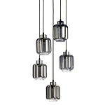 Люстра с 5-ю плафонами серого цвета Smoked Prism варинант исполнения - 1 | Loft Concept в Волгограде