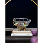 Чаша квадратная из прозрачного стекла с фигурками разноцветных птиц Eden Garden варинант исполнения - 2 | Loft Concept в Волгограде