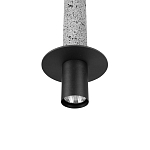 Подвесной светильник с узким цилиндрическим плафоном и черным металлическим декором Concrete Pipe варинант исполнения - 6 | Loft Concept в Волгограде