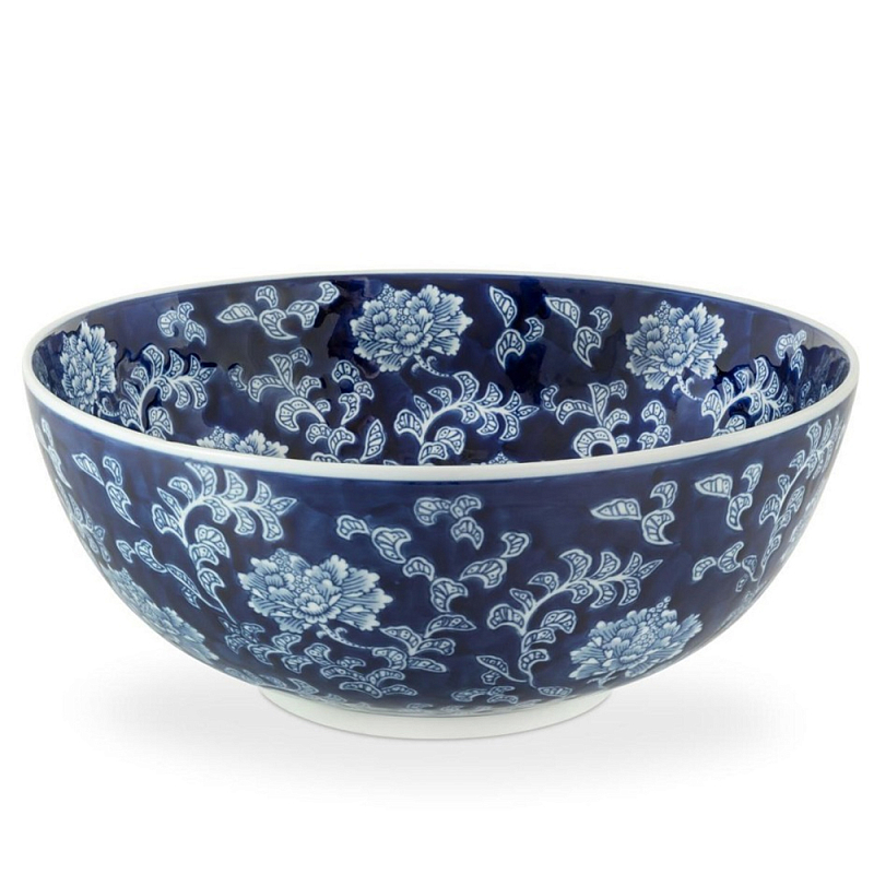Салатник Bowl Chinoiserie Белый Синий Салатник Bowl Chinoiserie Белый Синий в Волгограде | Loft Concept