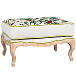 Банкетка золотистая из натурального бука с изображением птиц и цветов Blooming Birds варинант исполнения - 1 | Loft Concept в Волгограде