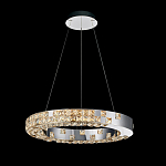 Люстра серебряная в форме кольца с мозаичным хрустальным оформлением Sparks of Crystal варинант исполнения - 1 | Loft Concept в Волгограде