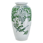 Ваза высокая с зелеными цветочными и птичьими мотивами Vase Inspired by Nature варинант исполнения - 1 | Loft Concept в Волгограде