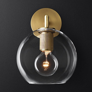 Бра Utilitaire Globe Shade Single Sconce Brass