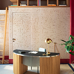 Обои с вышивкой ручной работы Glyph Original colourway on wool sateen варинант исполнения - 1 | Loft Concept в Волгограде