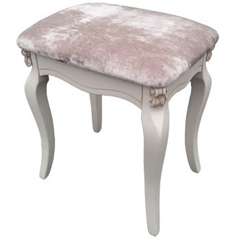 Пуф из массива дерева с велюровой обивкой Marrok French Seating Белый Розовый Пуф из массива дерева с велюровой обивкой Marrok French Seating Белый Розовый в Волгограде | Loft Concept