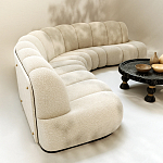 Диван Limoges полукруглой формы с обивкой букле молочного цвета варинант исполнения - 3 | Loft Concept в Волгограде