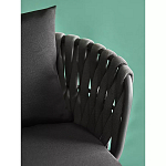 Стул мягкий с декором в виде плетеных лент на спинке и подлокотниках Semicircular Chair Decorated with Ribbons варинант исполнения - 6 | Loft Concept в Волгограде