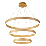 Люстра подвесная светодиодная с тремя золотистыми кольцами Ring Horizontal варинант исполнения - 1 | Loft Concept в Волгограде