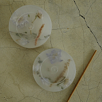 Круглая подставка под благовония из эпоксидной смолы с цветами белая Epoxy Resin Flowers Incense Stand White варинант исполнения - 3 | Loft Concept в Волгограде