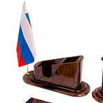 Настольный письменный набор с часами из природного камня обсидиана  Contract Extended варинант исполнения - 3 | Loft Concept в Волгограде