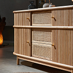 Дизайнерский комод овальный с фактурным фасадом и вставками из плетеных элементов Ambar варинант исполнения - 3 | Loft Concept в Волгограде