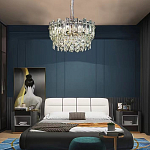 Круглая люстра с хрустальными подвесками на золотистом каркасе Gorgeous Crystal Light варинант исполнения - 14 | Loft Concept в Волгограде